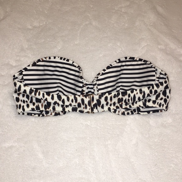 Reversible Animal Print/Striped Bikini Top - Picture 2 of 3